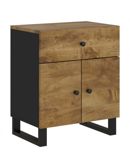 Comodino 50x33x60cm Legno Massello di Mango e Legno Multistrato