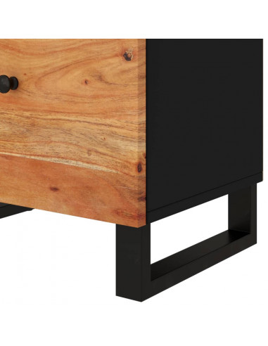 Comodino 50x33x60 cm Legno Massello Acacia e Legno Multistrato