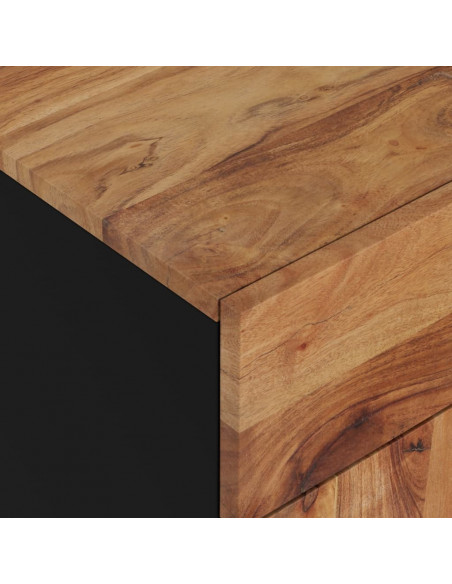 Comodino 50x33x60 cm Legno Massello Acacia e Legno Multistrato
