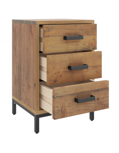 Comodini 2 pz 40x30x55 cm in Legno Massello di Pino