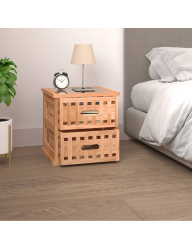 Comodino 34x34x34 cm in Legno Massello di Noce