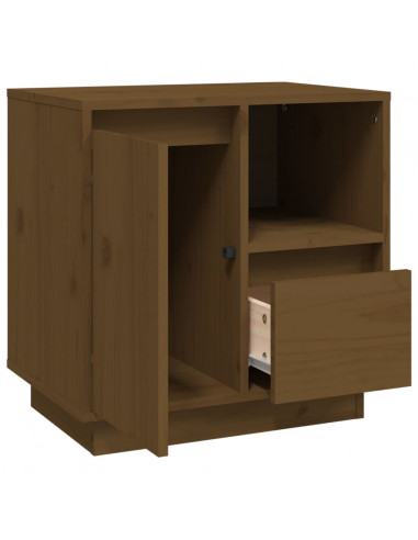 Comodino Miele 50x34x50 cm in Legno Massello di Pino