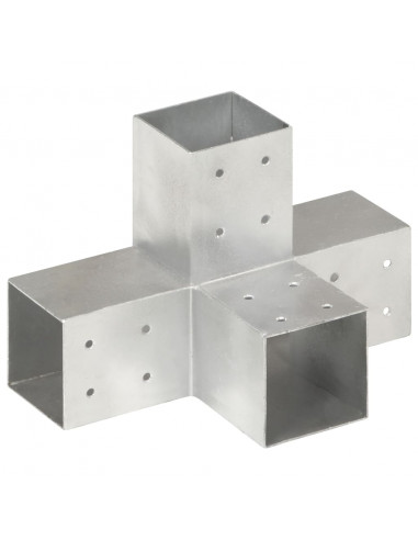 Connettore per Pali a Forma di X in Metallo Zincato 81x81 mm