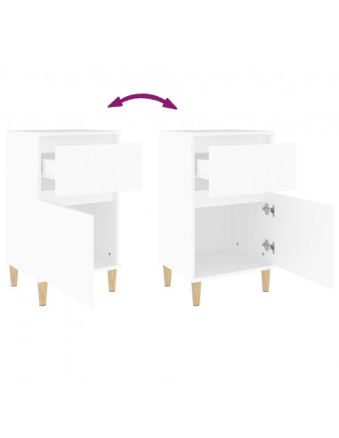 Comodini 2pz Bianchi 40x35x70 cm