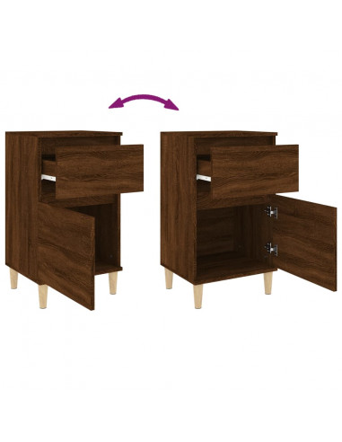 Comodini 2pz Rovere Marrone 40x35x70 cm