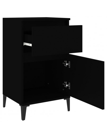 Comodini 2pz Neri 40x35x70 cm