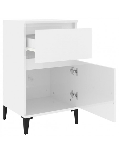 Comodini 2 pz Bianco Lucido 40x35x70 cm