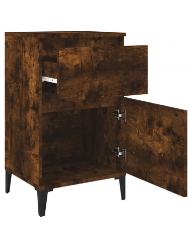Comodini 2pz Rovere Fumo 40x35x70 cm