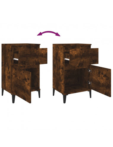 Comodini 2pz Rovere Fumo 40x35x70 cm