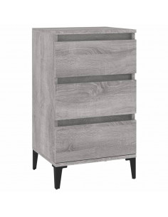 Comodino Grigio Sonoma 40x35x70 cm in Legno Multistrato 2
