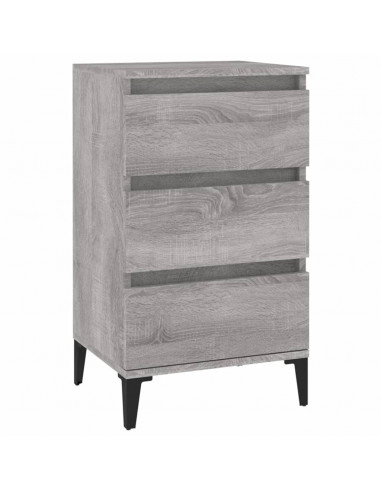 Comodino Grigio Sonoma 40x35x70 cm in Legno Multistrato