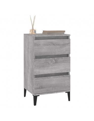 Comodino Grigio Sonoma 40x35x70 cm in Legno Multistrato