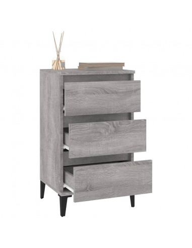 Comodino Grigio Sonoma 40x35x70 cm in Legno Multistrato