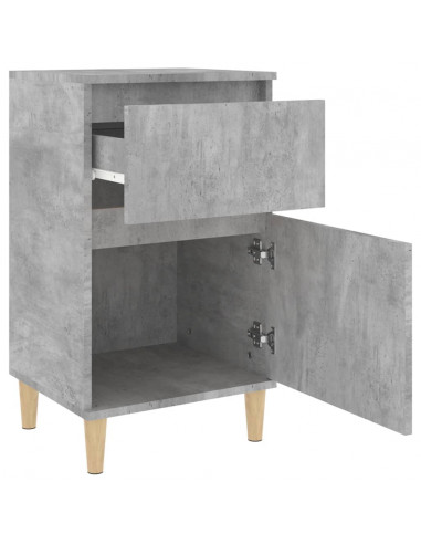 Comodini 2 pz Grigio Cemento 40x35x70 cm