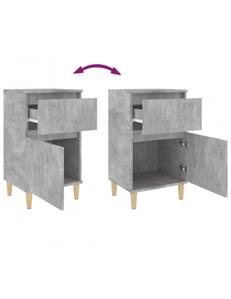 Comodini 2 pz Grigio Cemento 40x35x70 cm