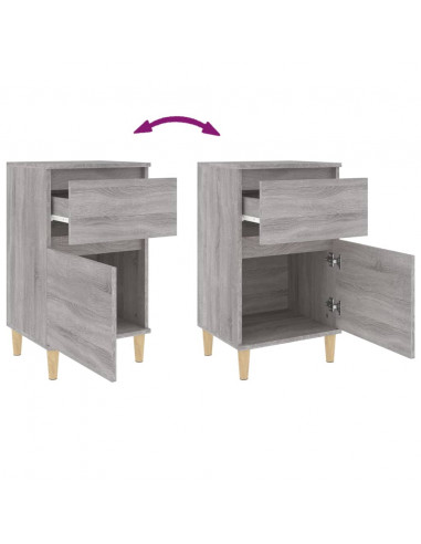 Comodini 2 pz Grigio Sonoma 40x35x70 cm