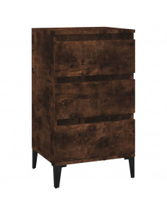 Comodino Rovere Fumo 40x35x70 cm Legno Multistrato 2