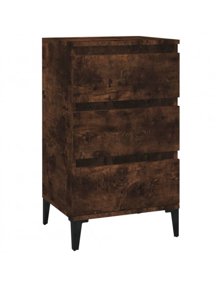 Comodino Rovere Fumo 40x35x70 cm Legno Multistrato