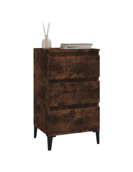 Comodino Rovere Fumo 40x35x70 cm Legno Multistrato