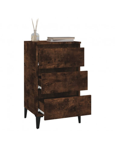 Comodino Rovere Fumo 40x35x70 cm Legno Multistrato