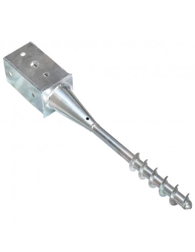 Picchetti di Terra 6 pz Argento 8x8x57 cm in Acciaio Zincato