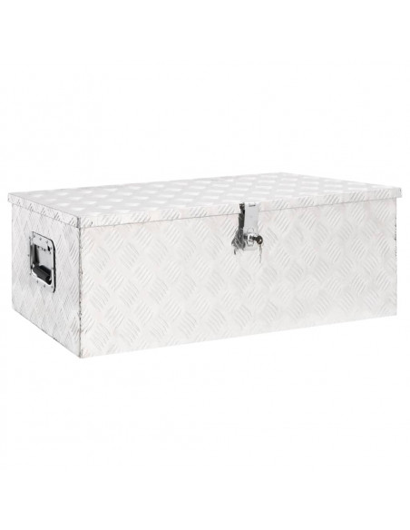Contenitore Portaoggetti Argento 90x47x33,5 cm in Alluminio