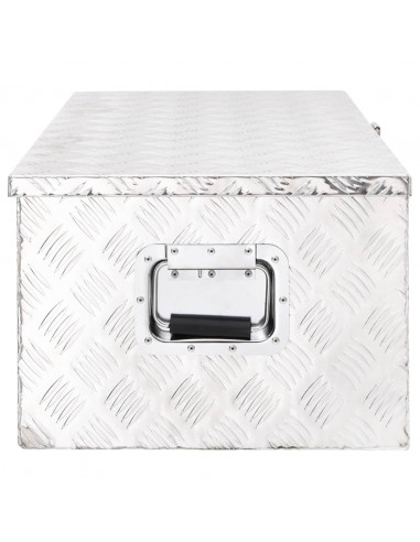 Contenitore Portaoggetti Argento 90x47x33,5 cm in Alluminio