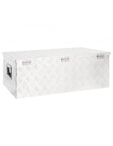 Contenitore Portaoggetti Argento 90x47x33,5 cm in Alluminio