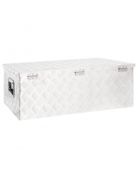 Contenitore Portaoggetti Argento 90x47x33,5 cm in Alluminio