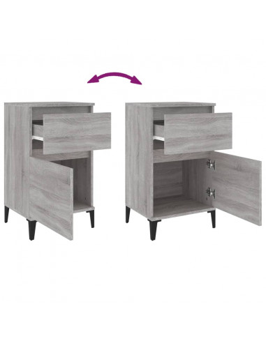 Comodino Grigio Sonoma 40x35x70 cm