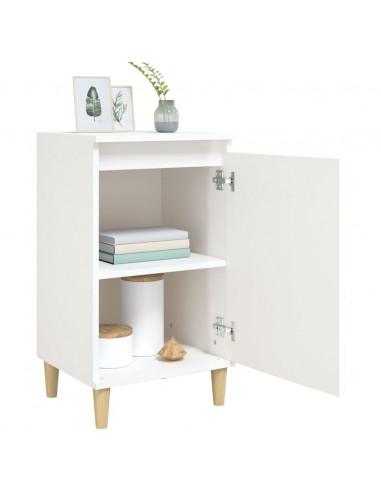 Comodini 2 pz Bianco Lucido 40x35x70 cm in Legno Multistrato