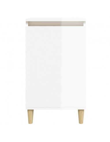 Comodini 2 pz Bianco Lucido 40x35x70 cm in Legno Multistrato