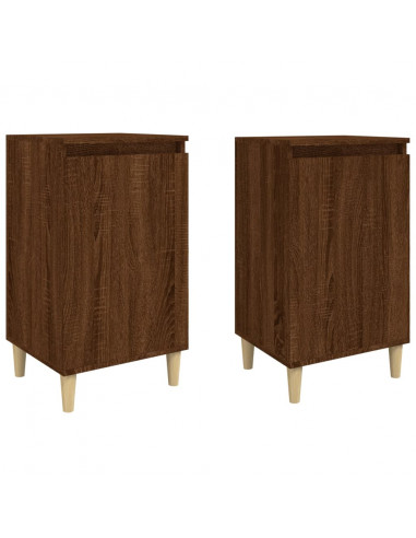 Comodini 2 pz Rovere Marrone 40x35x70 cm in Legno Multistrato