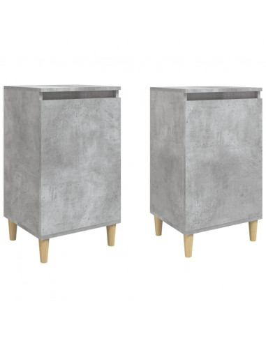 Comodini 2 pz Grigio Cemento 40x35x70 cm in Legno Multistrato