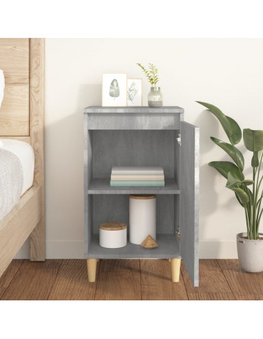 Comodino Grigio Cemento 40x35x70 cm in Legno Multistrato