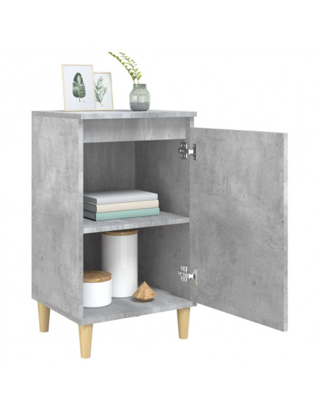 Comodino Grigio Cemento 40x35x70 cm in Legno Multistrato