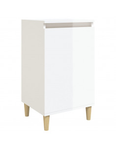 Comodino Bianco Lucido 40x35x70 cm in Legno Multistrato 2