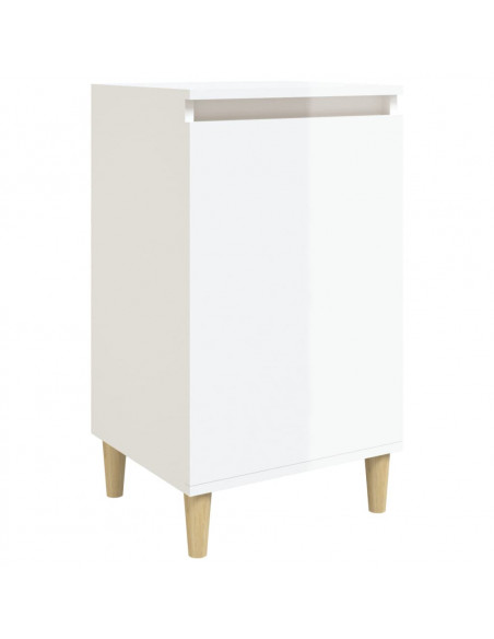 Comodino Bianco Lucido 40x35x70 cm in Legno Multistrato
