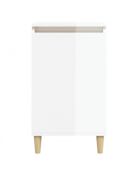Comodino Bianco Lucido 40x35x70 cm in Legno Multistrato