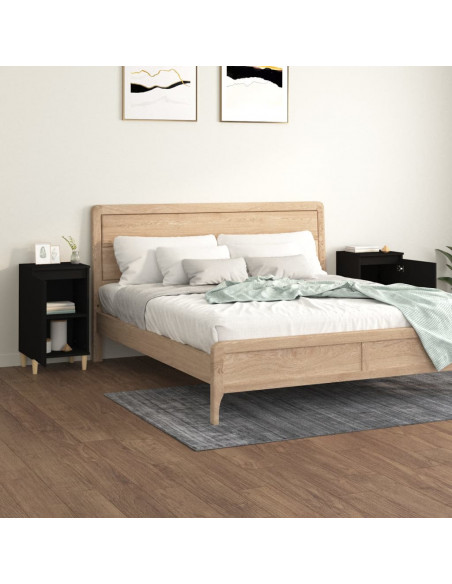 Comodini 2 pz Neri 40x35x70 cm in Legno Multistrato