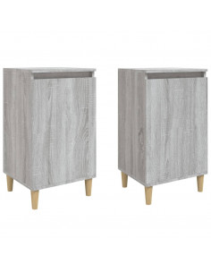 Comodini 2 pz Grigio Sonoma 40x35x70 cm in Legno Multistrato 2