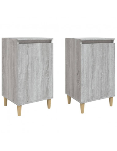 Comodini 2 pz Grigio Sonoma 40x35x70 cm in Legno Multistrato