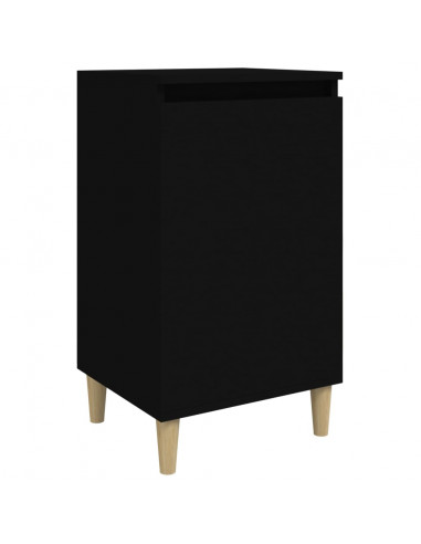 Comodino Nero 40x35x70 cm in Legno Multistrato