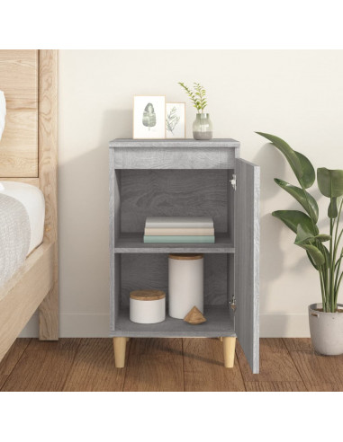 Comodino Grigio Sonoma 40x35x70 cm in Legno Multistrato
