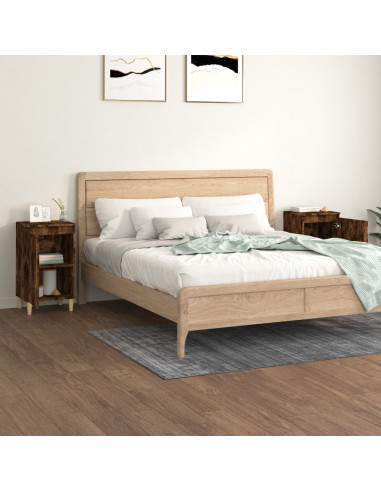 Comodini 2 pz Rovere Fumo 40x35x70 cm in Legno Multistrato