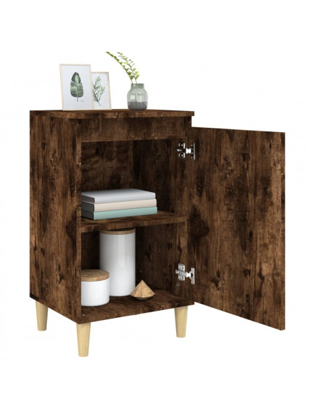 Comodini 2 pz Rovere Fumo 40x35x70 cm in Legno Multistrato