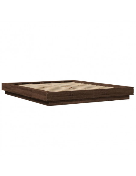 Giroletto Luci LED Rovere Marrone 150x200 cm Legno Multistrato