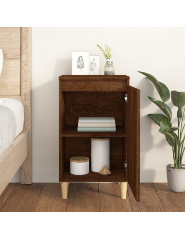 Comodino Rovere Marrone 40x35x70 cm in Legno Multistrato