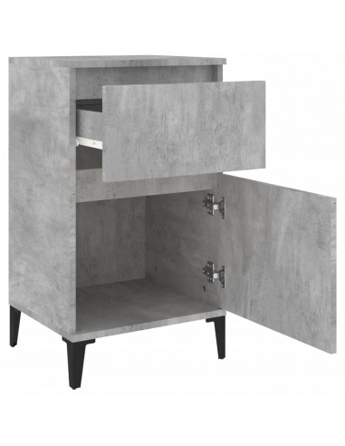 Comodini 2 pz Grigio Cemento 40x35x70 cm