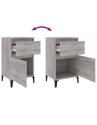 Comodini 2 pz Grigio Sonoma 40x35x70 cm